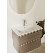 The gap unik meuble 2 tiroirs + lavabo slim 2 trou 600mm city oak - ROCA A851476402 