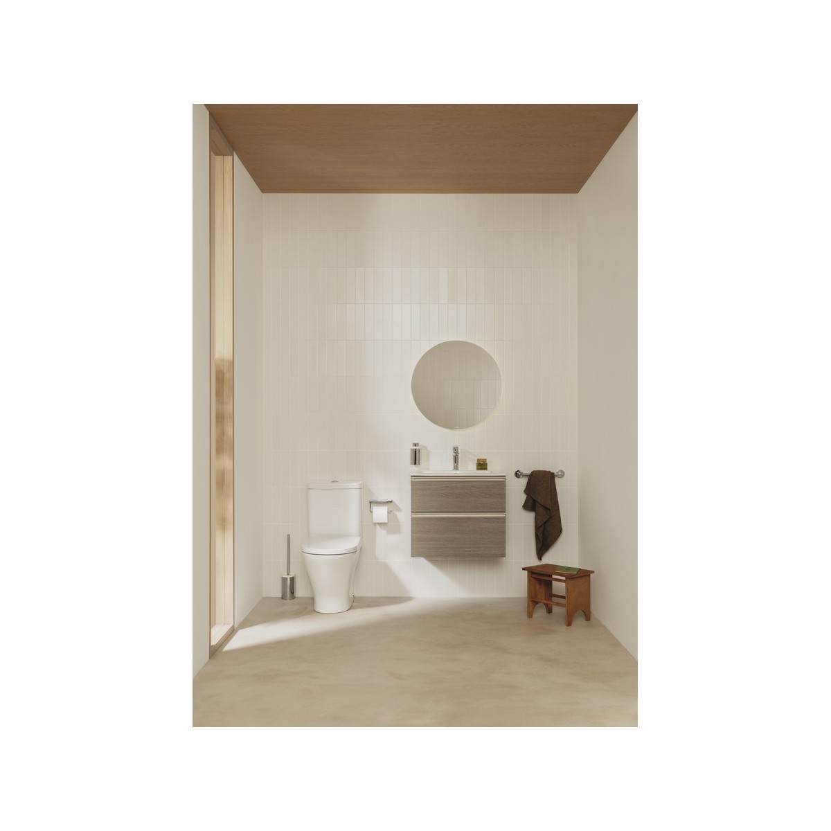 The gap unik meuble 2 tiroirs + lavabo slim 600mm city oak - ROCA A851495402 