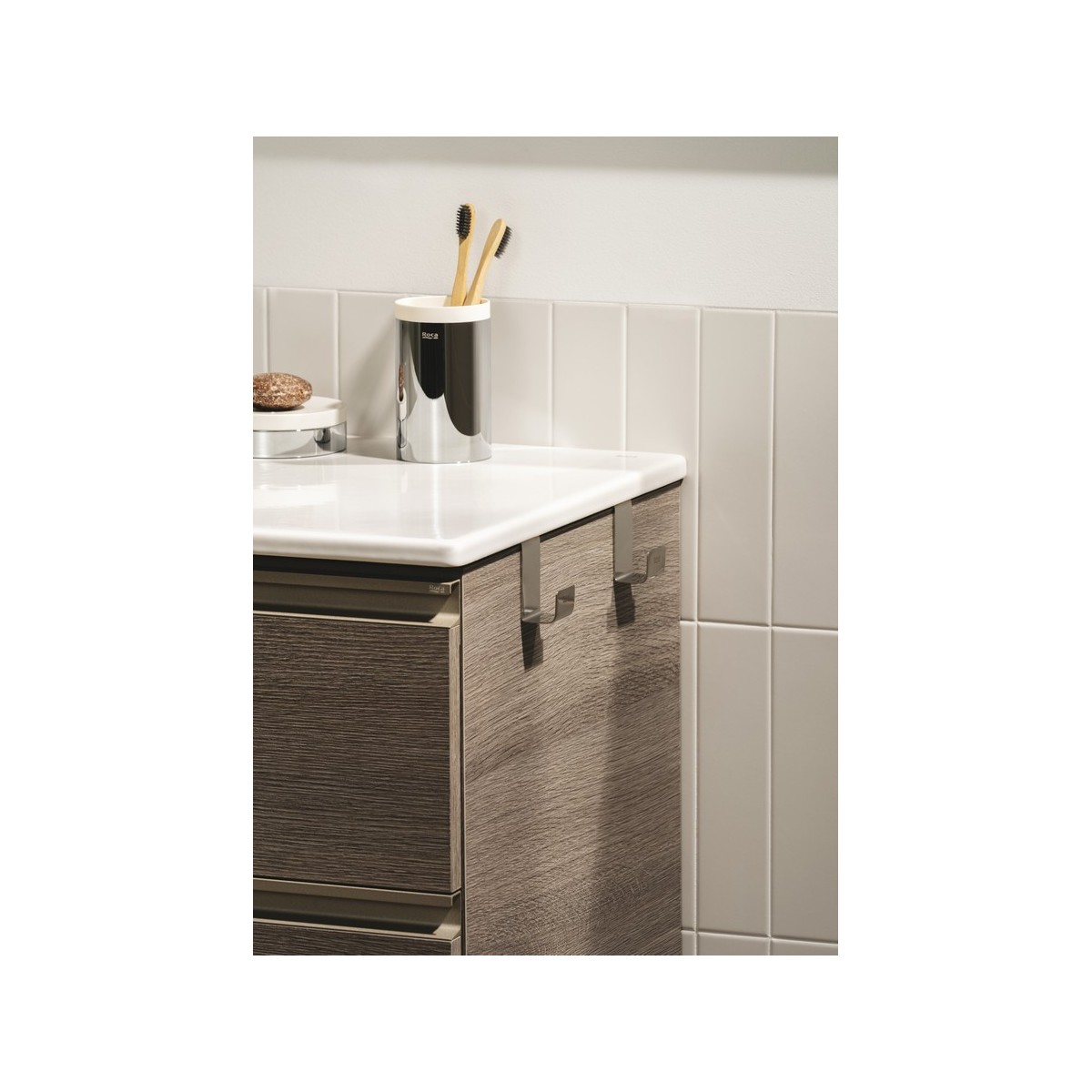 The gap unik meuble 2 tiroirs + lavabo slim 800mm city oak - ROCA A851497402 