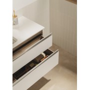The gap unik meuble 2 tiroirs + lavabo slim 800mm blanc brillant - ROCA A851497806 