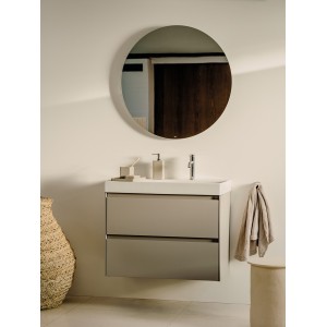 Ona unik meuble 2 tiroirs + lavabo en fineceramic droite 800mm blanc mat - ROCA A851690509 