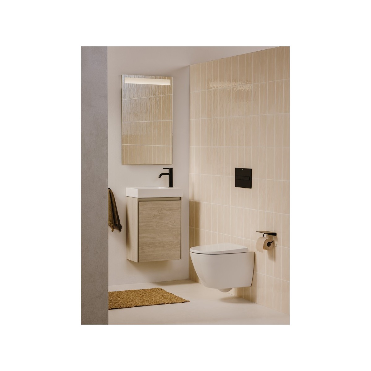 Ensemble Meuble lave-mains Ona 1 Porte 45cm Vert Mat - Roca A851696513 