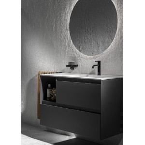 Tenue unik 2 tiroirs lavabo asymétrique droite 1000mm bleu nuit mat - ROCA A851938538 
