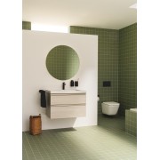 The gap unik 2 tiroirs lavabo mural 800 mm bleu mat/ poignées noires - ROCA A851964548 