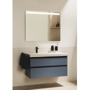 The gap unik 2 tiroirs lavabo asym dte 1000 mm bleu mat/ poignées noires - ROCA A851967548 