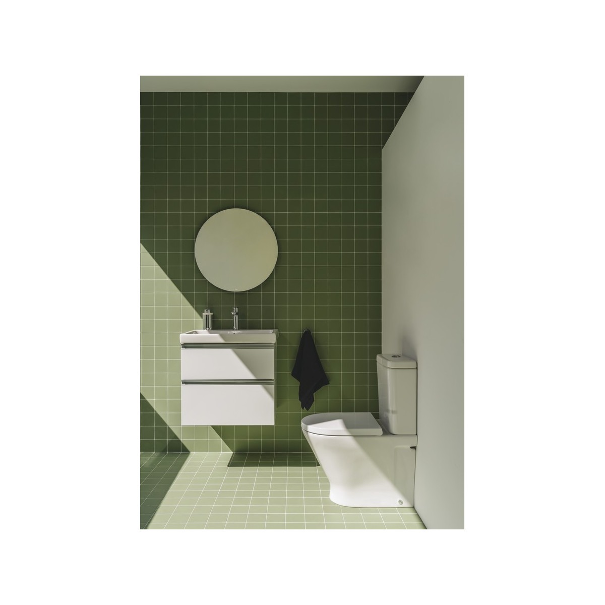 The gap pack 2t lavabo mural (unik+miroir) 600mm bleu mat/ poignées noires - ROCA A851974548 