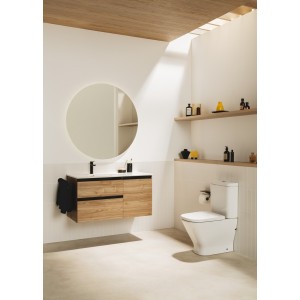 The gap pack 2t lavabo mural droite (unik+miroir) 1000mm noyer/poignées noires - ROCA A851978517 