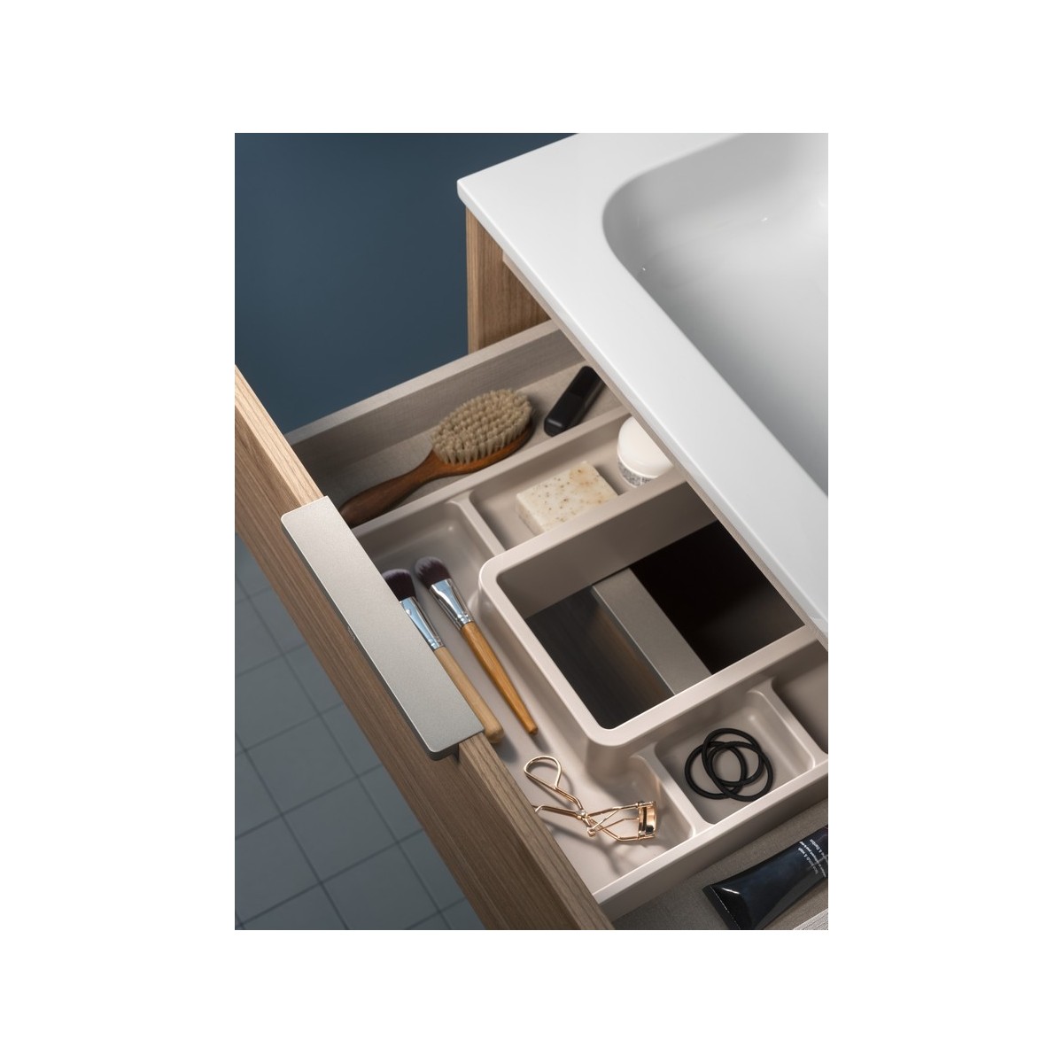 Optica unik 2 tiroirs 600 mm bleu acier mat - ROCA A851982551 