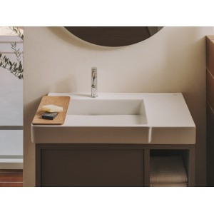 Tura unik 2t 2 niches lat lavabo asymétrique g 800 blc cassé mat - ROCA A852028558 