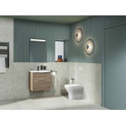 Optica unik 2 tiroirs et lavabo porcelaine 600 mm noyer - ROCA A852451517 