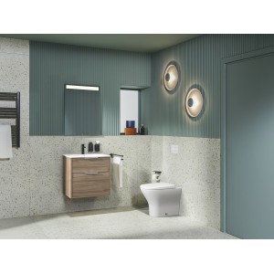 Optica unik 2 tiroirs et lavabo porcelaine 600 mm noyer - ROCA A852451517 