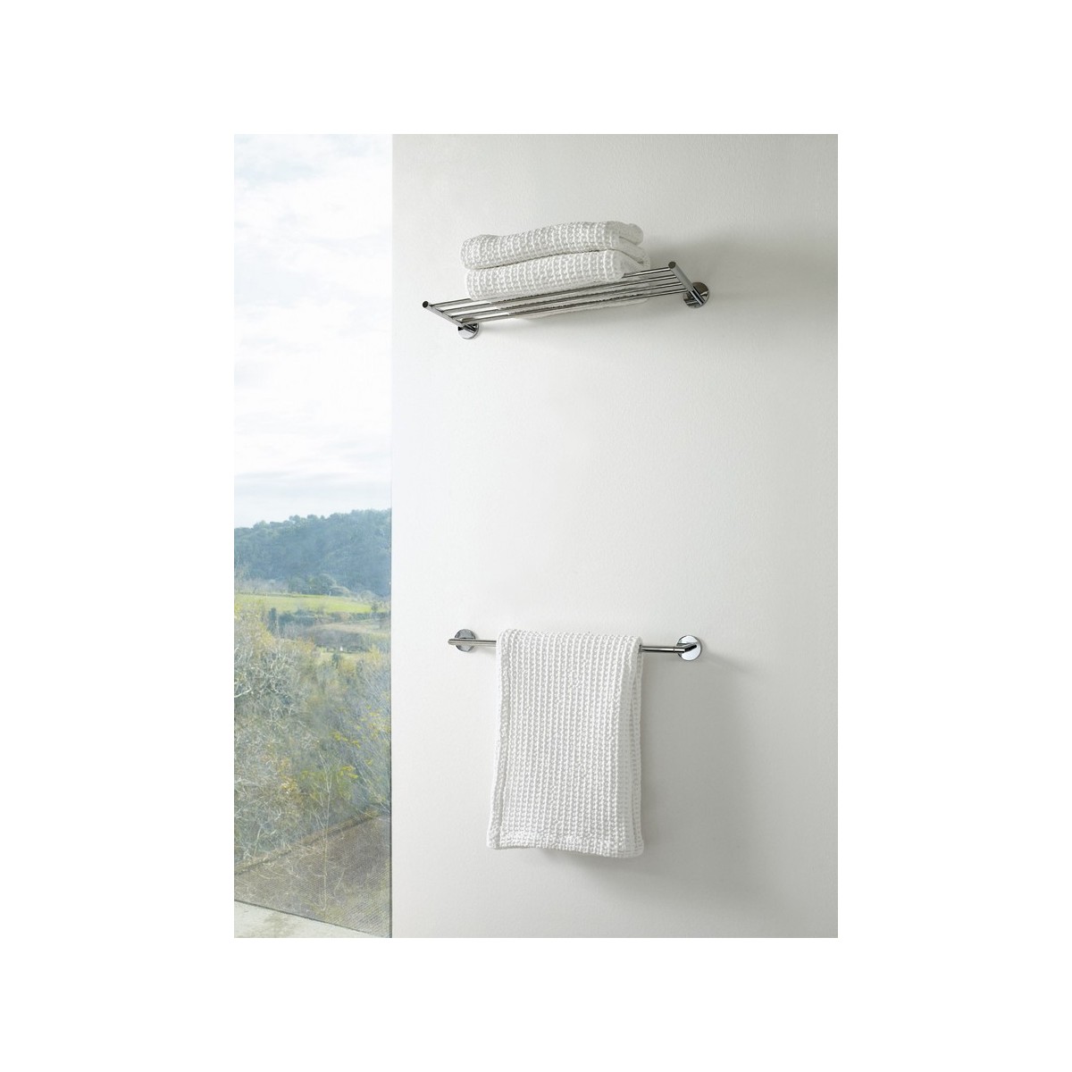 Cana porte-serviette de réserve 60 cm à coller chromé chromé 611x195x55 mm - LAUFEN H3811320040011 