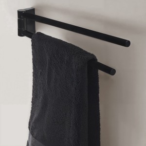 Nixie porte-serviettes rotatif double 40 cm noir mat 407x52x73 mm - LAUFEN H3811514500011 