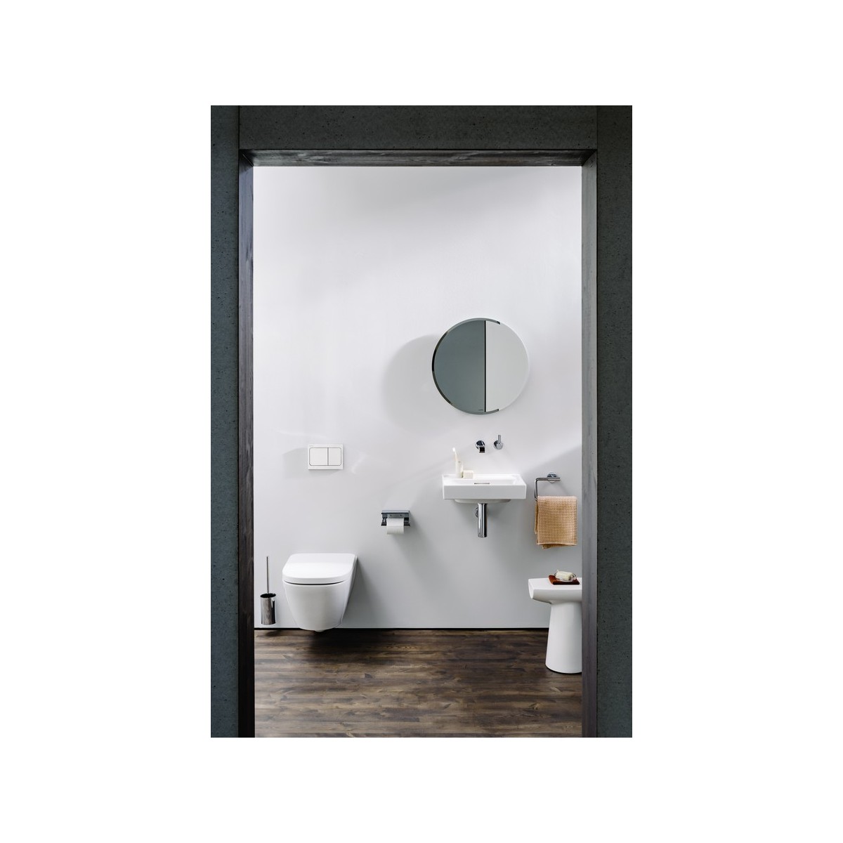 Niara porte-balayette mural rose gold brossé 90x112x387 mm - LAUFEN H3840611620001 