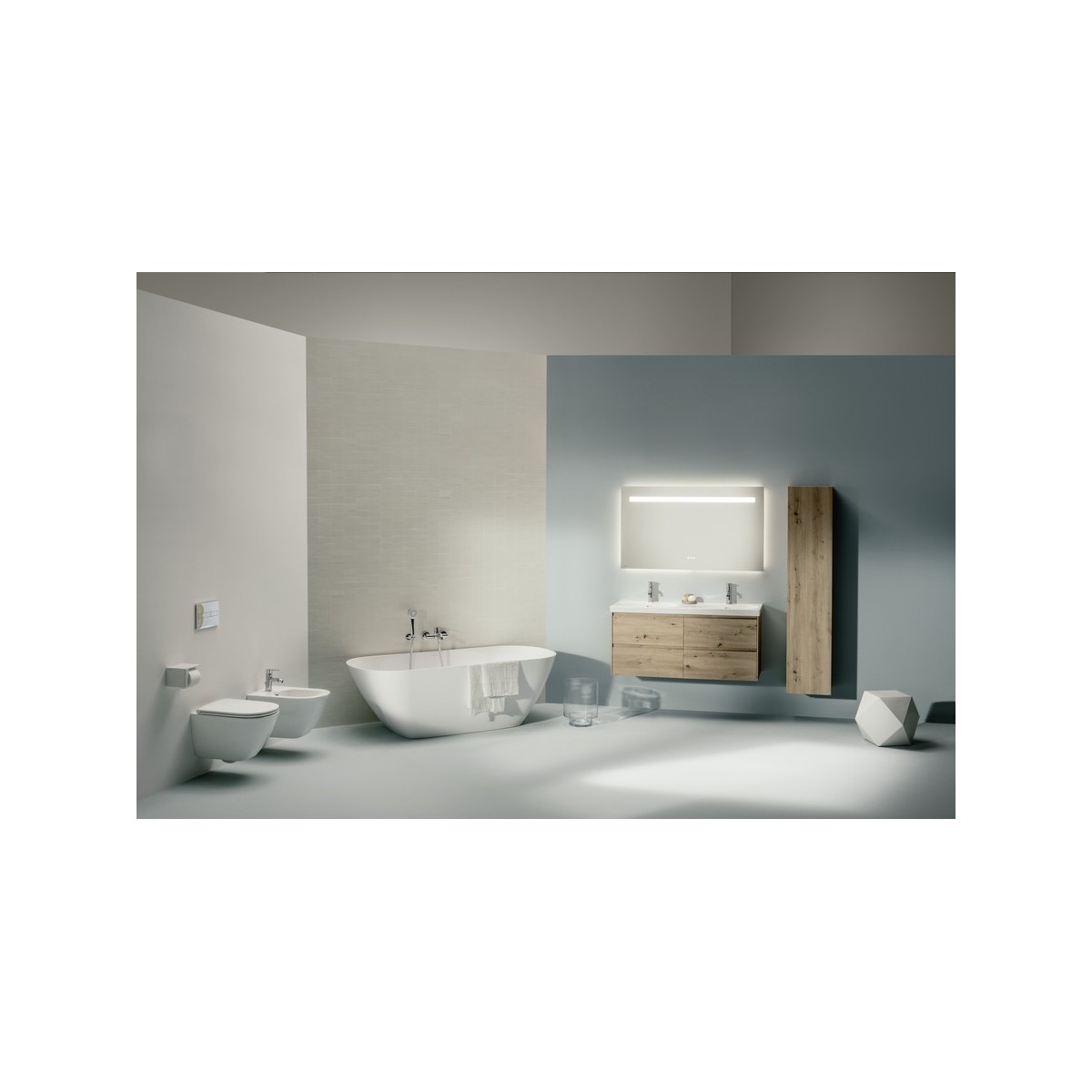 Lani armoire haute 1 porte charnières à droite 355x335x1650mm blanc brillant - LAUFEN H4037221122611 