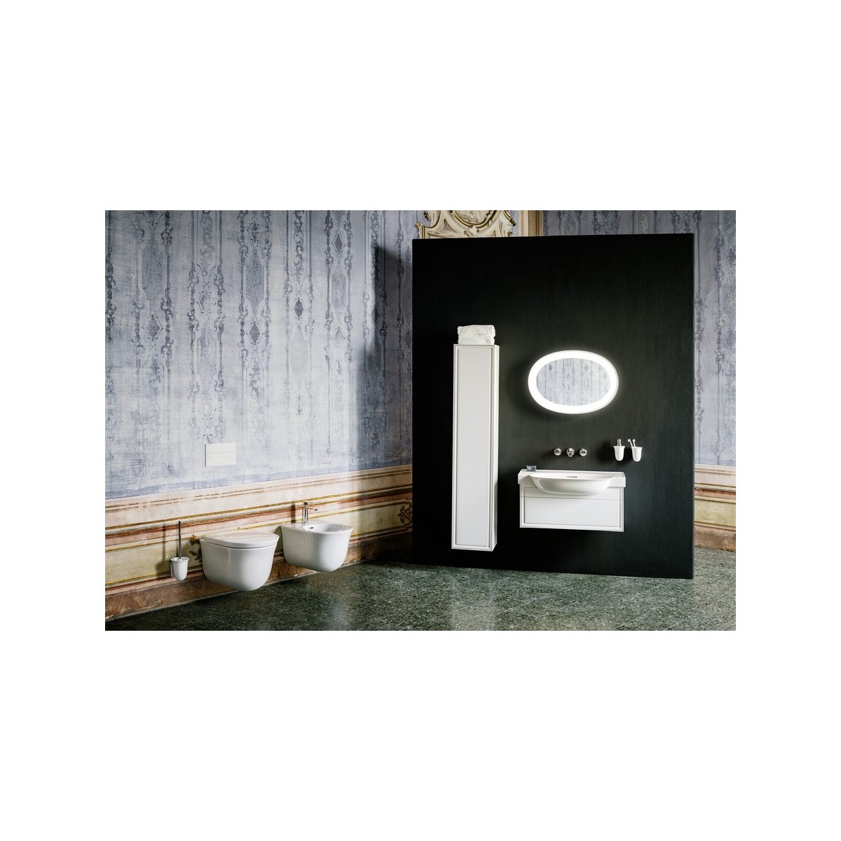 The new classic meuble 1 tiroir pour lavabo 813855 775x315x345mm blanc mat - LAUFEN H4060410851701 