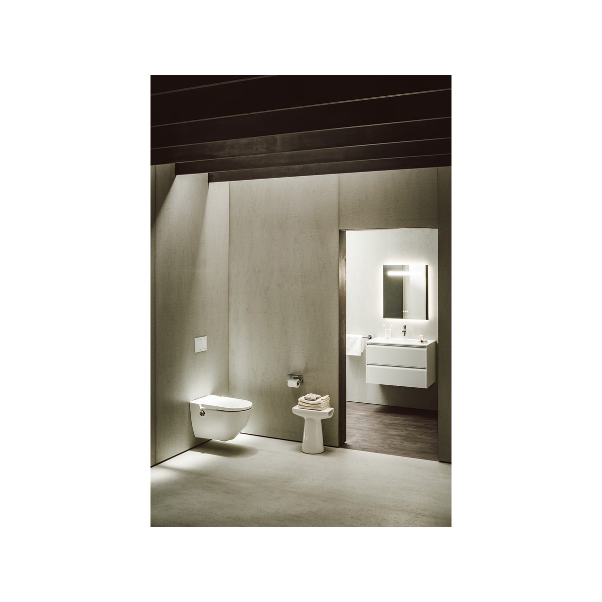 Meda meuble 800 2t pour lavabo marbond 814117 chêne sauvage 770x440x505 - LAUFEN H4216820112671 