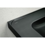 Meda lavabo mural ou à poser sur meuble noir mat 1200x460x80 mm - LAUFEN H8141117161091 