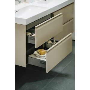 Meda lavabo double mural ou à poser sur meuble graphite mat 1300x460x80 mm - LAUFEN H8141127581121 