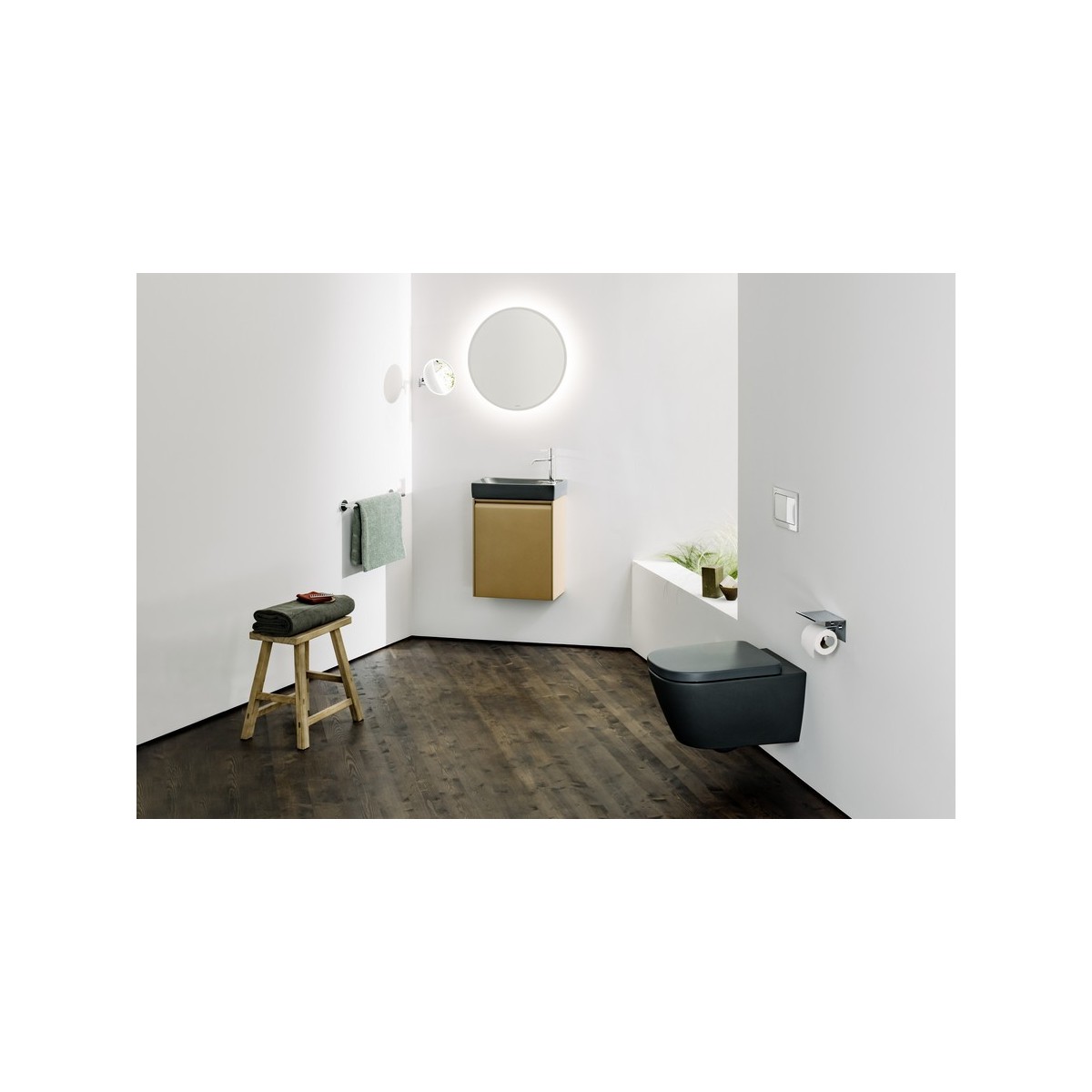 Meda lave-mains plage de robinetterie à droite blanc mat 460x235x80 mm - LAUFEN H8151137571141 