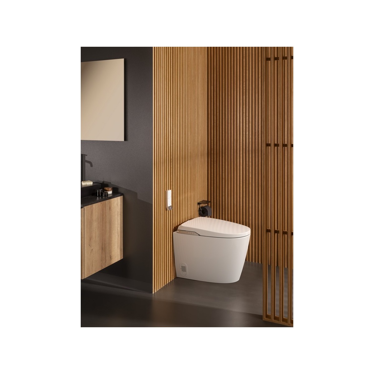 Horizon unik meuble 1t 900+plan noir+vasque dash noire mate - ROCA A851955553 