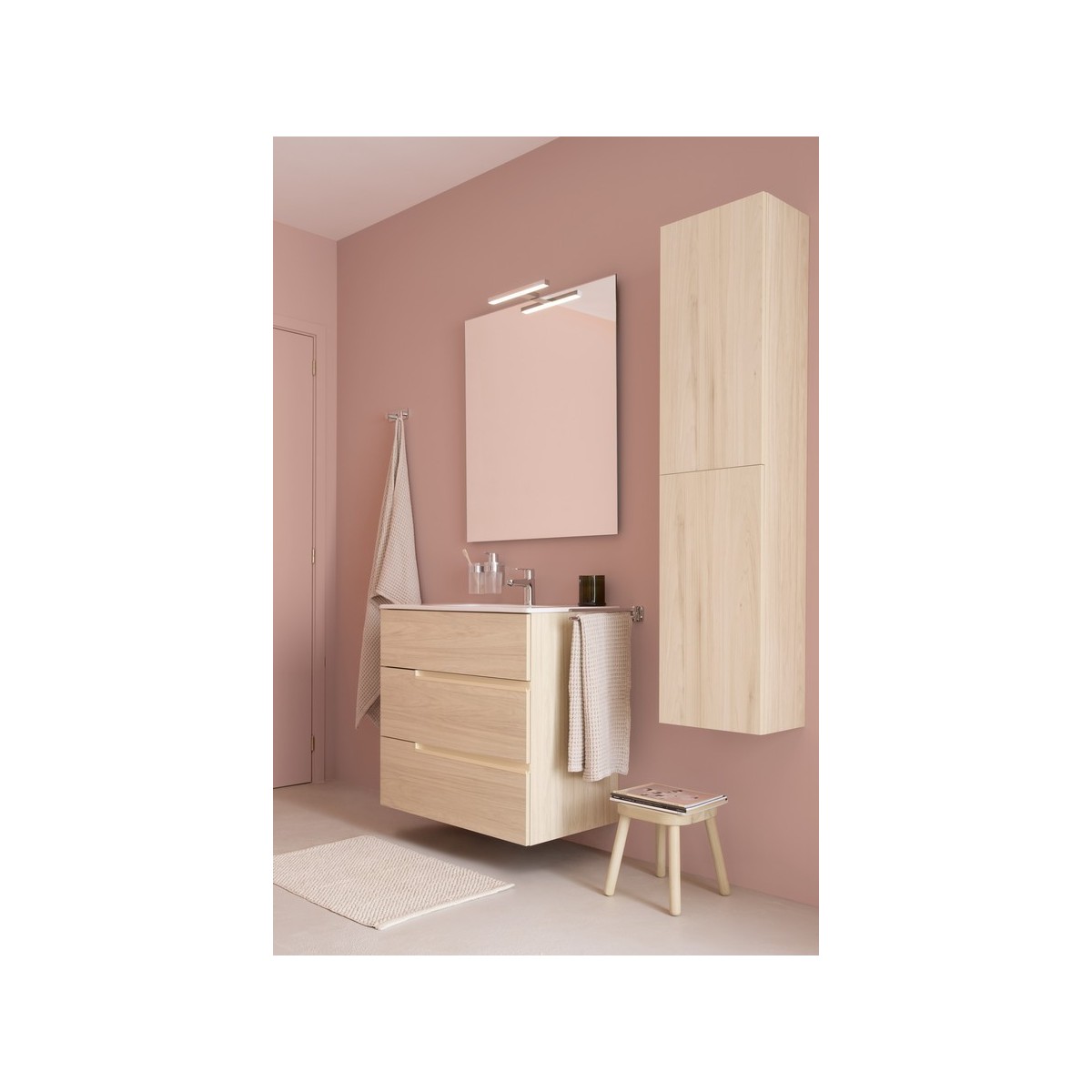 Victoria-n unik (meuble+lavabo) 3 tiroirs 1000 mm frêne clair - ROCA A852103541 