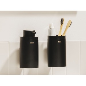 Hotel'S Round Distr De Savon Mural Avec Poussoir Noir Mat-Roca A817596C40 