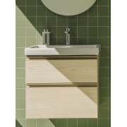 The gap unik 2 tiroirs lavabo mural 600 mm frêne nordic/poignées nickel mat - ROCA A851963434 