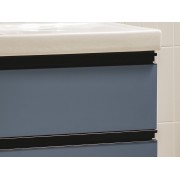 The gap unik 2 tiroirs lavabo asym gche 1000 mm bleu mat/ poignées noires - ROCA A851966548 