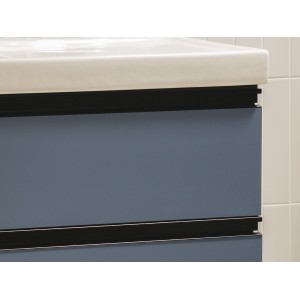 The gap unik 2 tiroirs lavabo asym gche 1000 mm bleu mat/ poignées noires - ROCA A851966548 