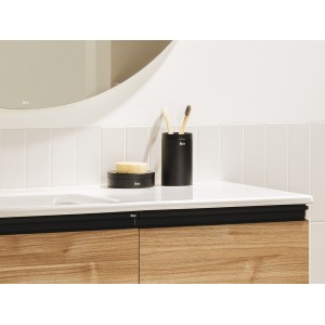 The gap pack 2t + 1p lavabo mural gauche 1000mm noyer/poignées noires - ROCA A851979517 