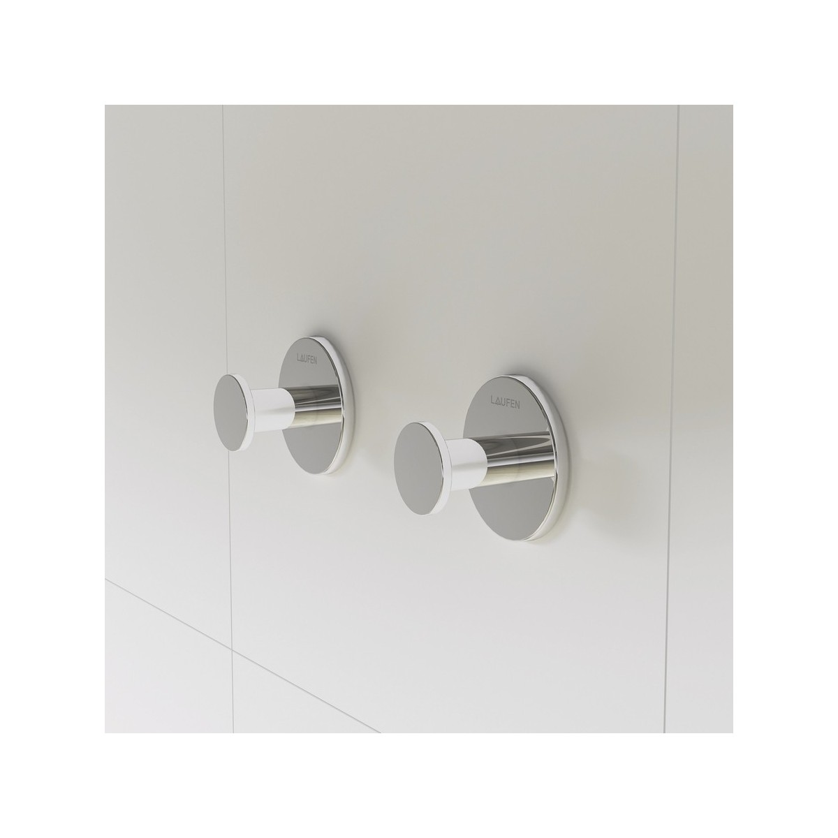 Cana patère à coller chromée chromé 55x41x55 mm - LAUFEN H3811330040001 