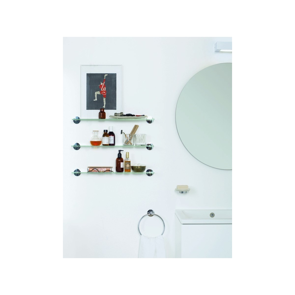 Cana porte-savon mural à coller chromé chromé 110x126x55 mm - LAUFEN H3831310040001 