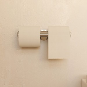 Niara porte-papier toilette double sans couvercle pvd couleur inox 245x82x58 mm - LAUFEN H3840621610011 