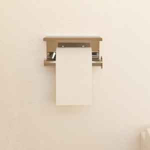 Niara porte-papier toilette avec couvercle or pâle mat 159x112x88 mm - LAUFEN H3840621650031 