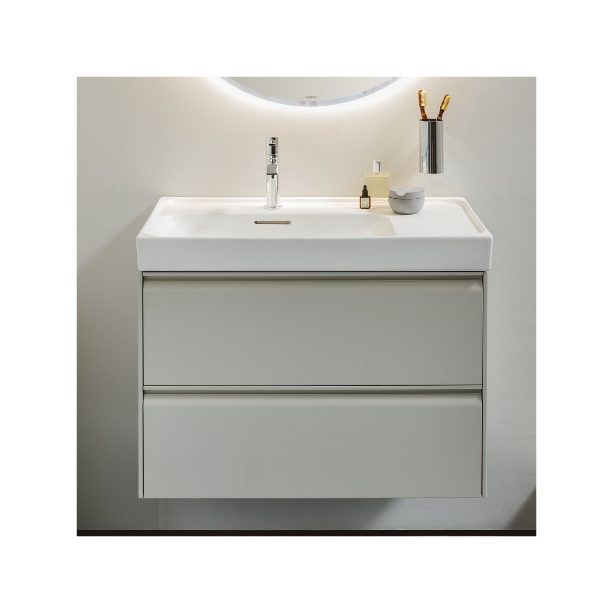 Meda meuble sous lavabo 800 2 tiroirs pour lavabo 817116 blanc mat 785x450x515mm - LAUFEN H4216020112601 