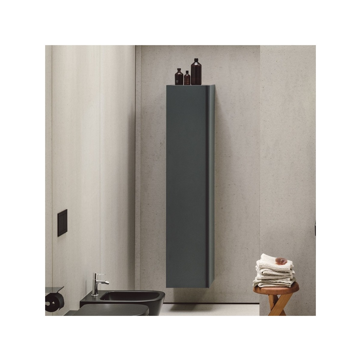 Meda armoire haute 1650 1 porte charnières à gauche multicolour 355x335x1650 mm - LAUFEN H4216510119991 