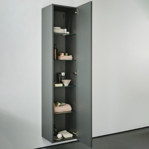 Meda armoire haute 1650 1 porte charnières à droite blanc mat 355x335x1650 mm - LAUFEN H4216520112601 