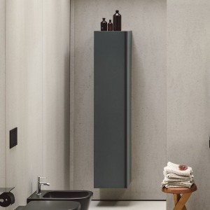 Meda armoire haute 1650 1 porte charnières à droite chêne sauvage 355x335x1650mm - LAUFEN H4216520112671 