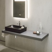 Meda vasque à poser avec plage de robinetterie à gauche blanc mat 600x350x120 mm - LAUFEN H8121137571091 