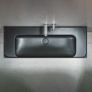 Meda lavabo mural ou à poser sur meuble noir mat 1200x460x80 mm - LAUFEN H8141117161121 