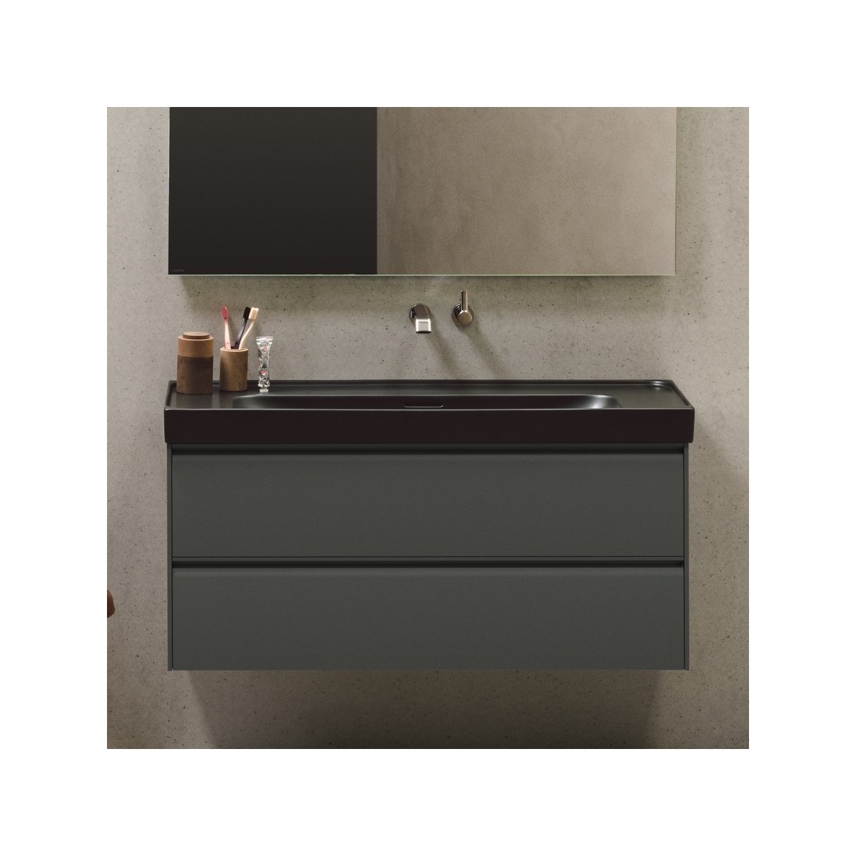 Meda lavabo mural ou à poser sur meuble blanc mat 1200x460x80 mm - LAUFEN H8141117571121 