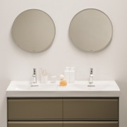 Meda lavabo double mural ou à poser sur meuble noir mat 1300x460x80 mm - LAUFEN H8141127161041 