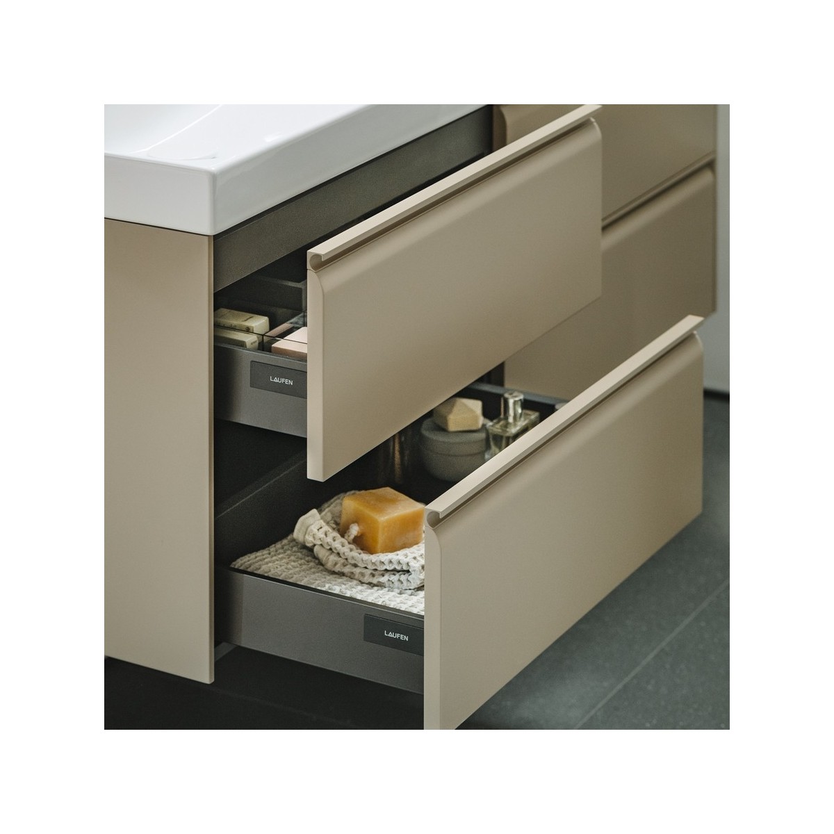 Meda lavabo double mural ou à poser sur meuble blanc mat 1300x460x80 mm - LAUFEN H8141127571041 