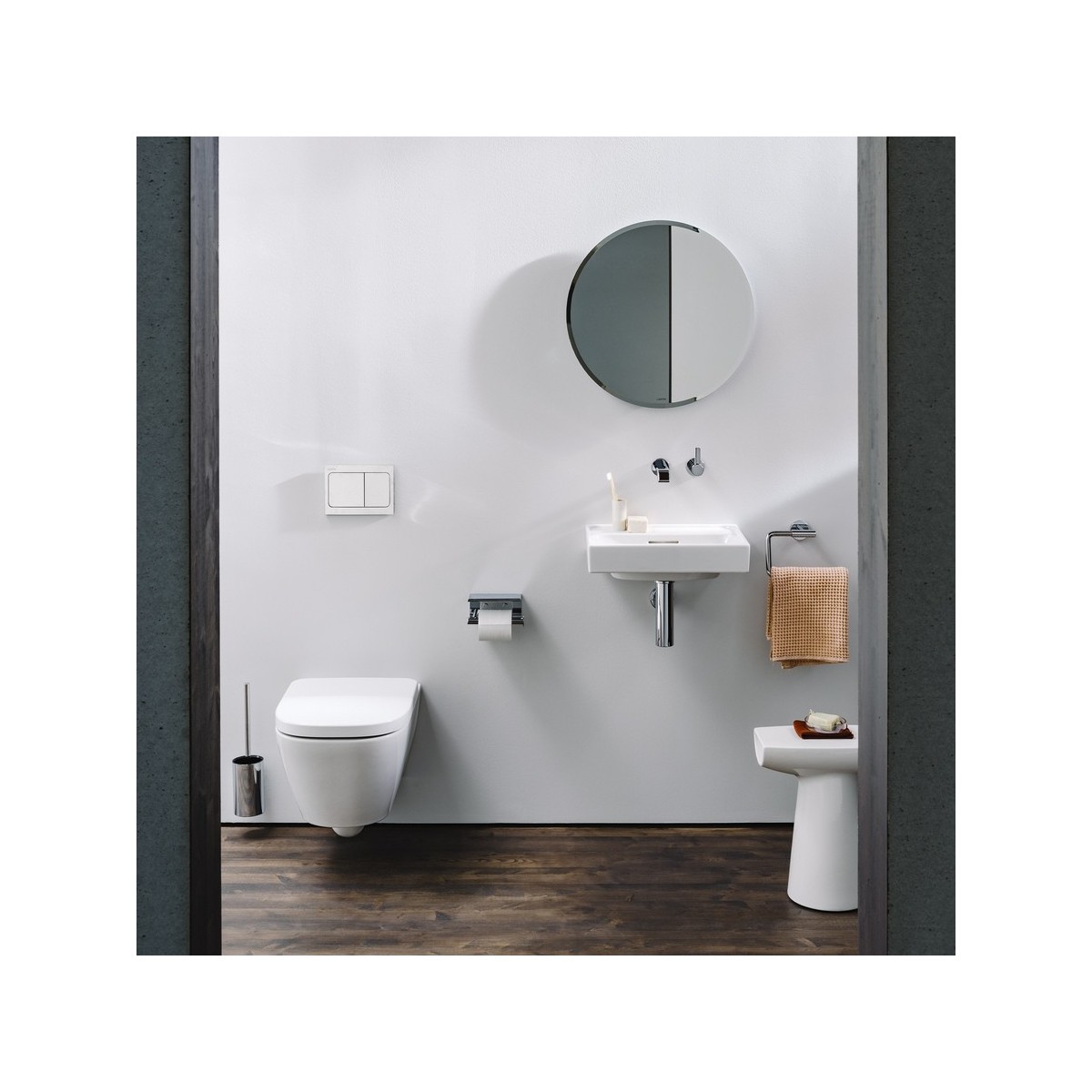 Meda lave-mains mural ou à poser sur meuble blanc 450x350x80 mm - LAUFEN H8151110001091 