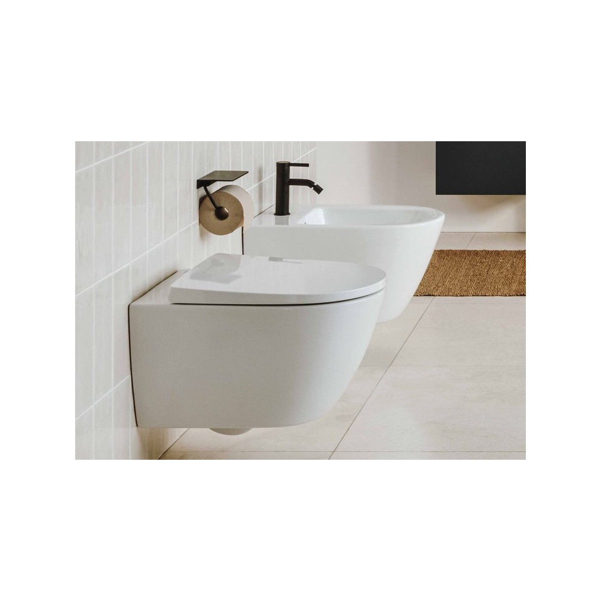 Ona Bidet Suspendu 540 Fixations Cachées Blanc Brillant-Roca A357685000 