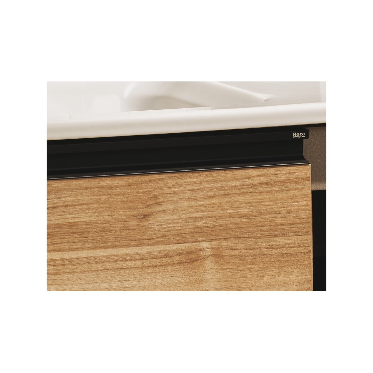 The Gap Pack Compact 2 Tiroirs (Unik+Miroir) 800Mm Noyer/Poignées Noires - ROCA A851528517 