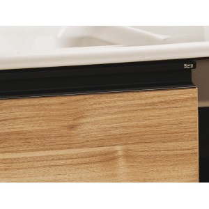 The Gap Pack Compact 2 Tiroirs (Unik+Miroir) 800Mm Noyer/Poignées Noires - ROCA A851528517 