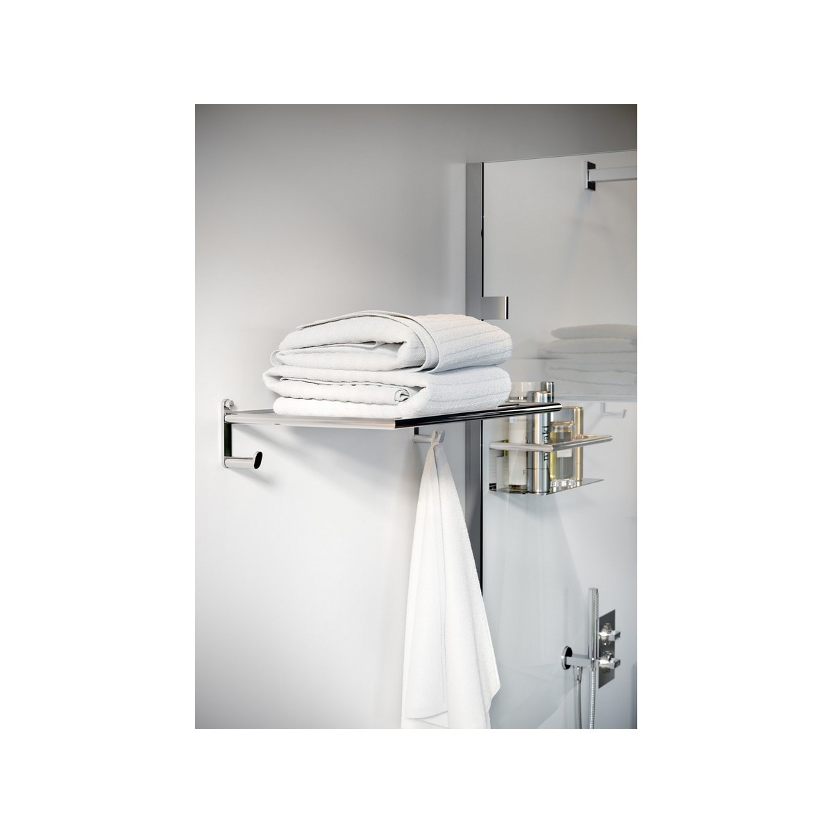 Hali p-serviettes de réserve avec patères intégrées 50 cm chromé chromé 500x251 - LAUFEN H3811720040011 