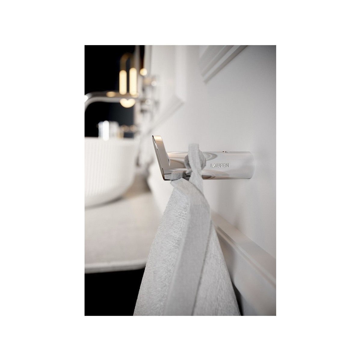 Hali patère chromée chromé 14x50x22 mm - LAUFEN H3811730040001 